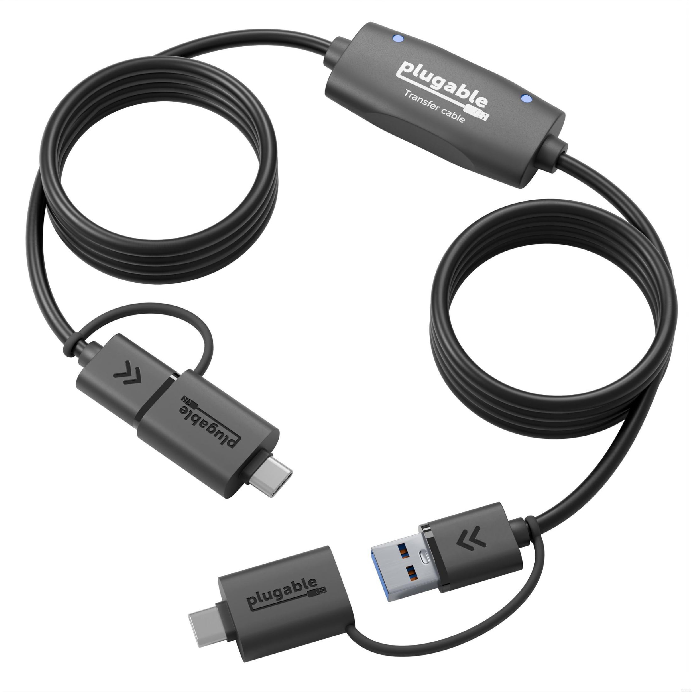 Plugable Technologies USBC-TRAN cavo USB USB 3.2 Gen 1 (3.1 Gen 1) 2 m USB A Nero