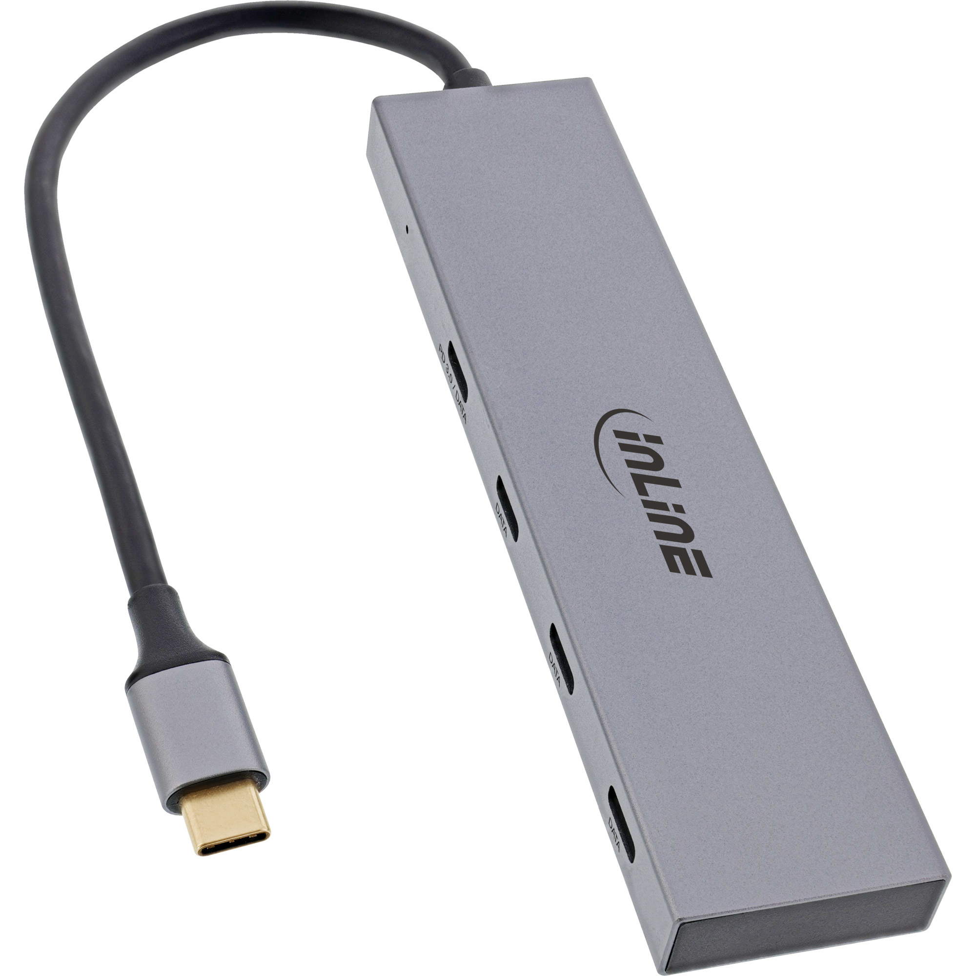 InLine USB 3.2 Gen.2 Hub (10Gb/s), 4 port USB-C, OTG, aluminium housing – image 2