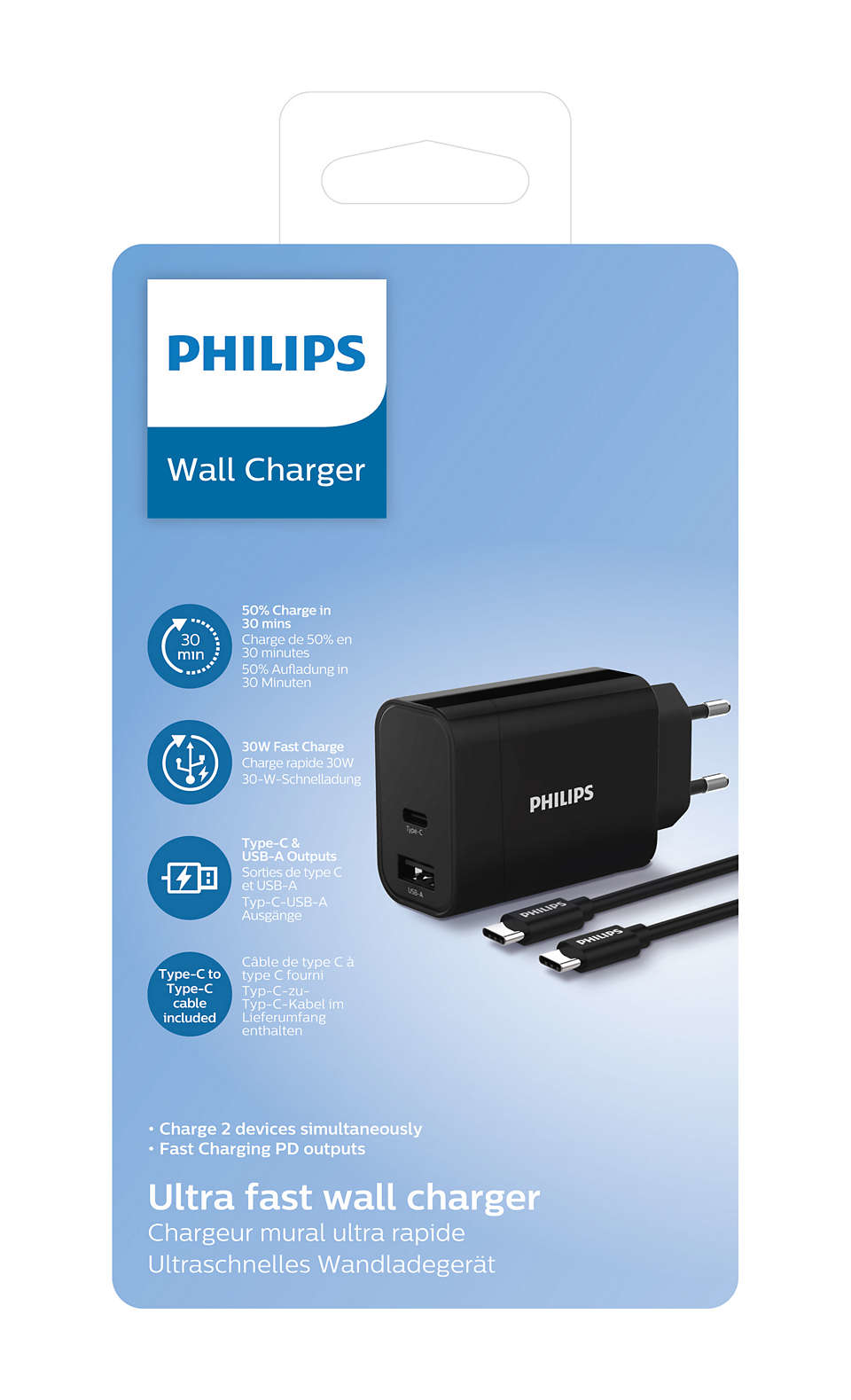 Philips DLP2621C/12 mobile device charger Mobile phone, Smartphone Black AC Fast charging Indoor – image 2