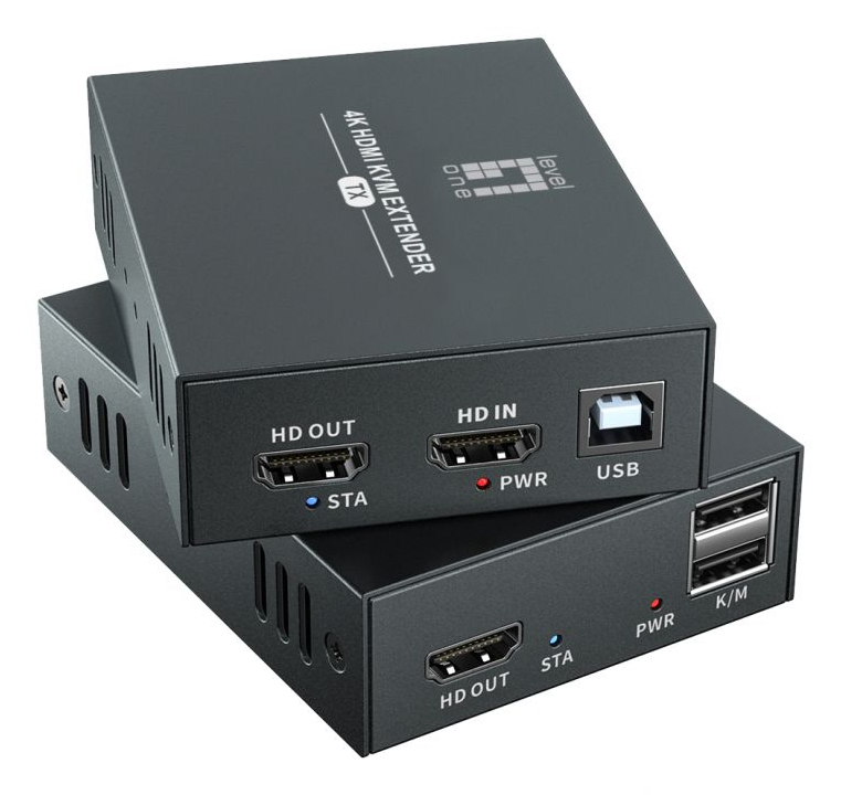 LevelOne HVE-8111 AV extender AV transmitter & receiver Black