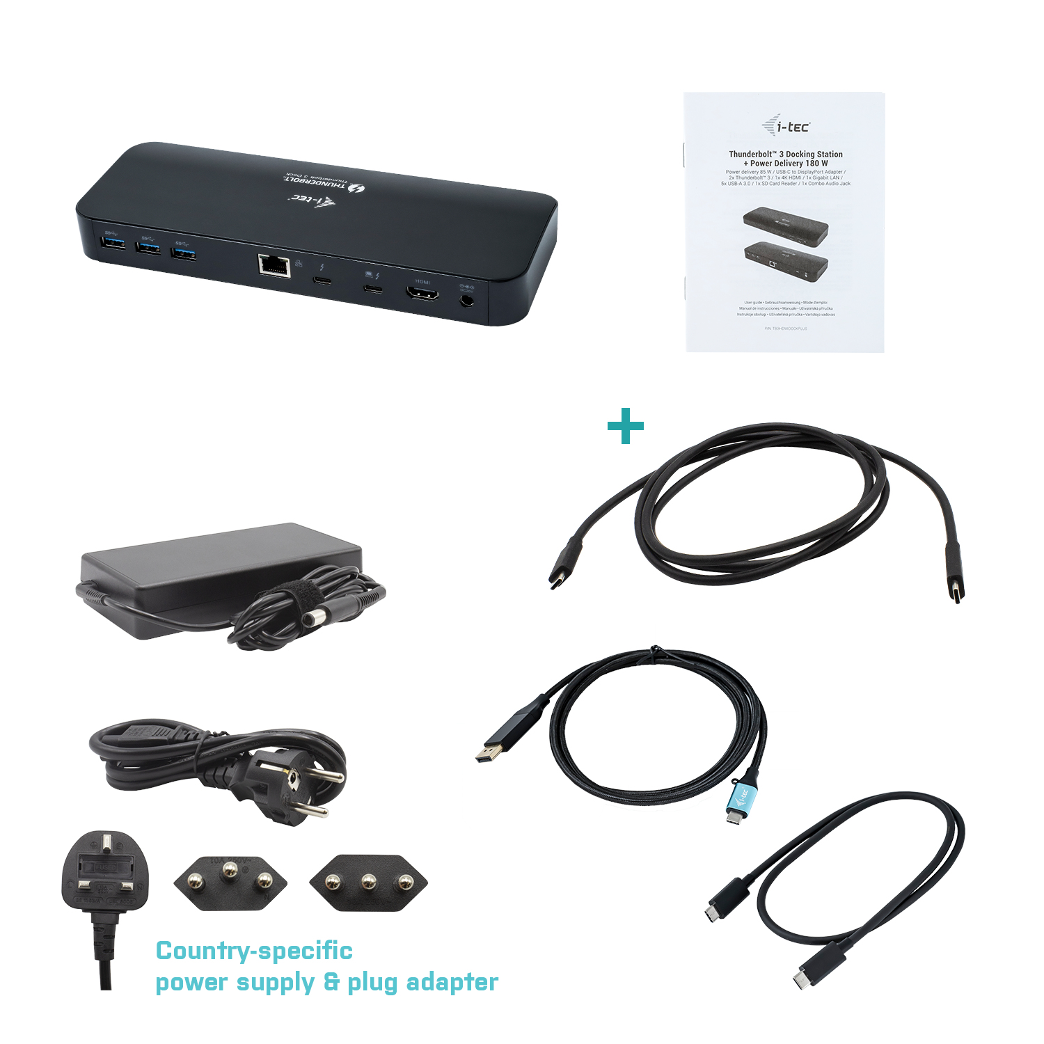 i-tec Thunderbolt 3 Dual 4K Docking Station + USB-C to DP Cable (1,5 m) with Power Delivery – image 5