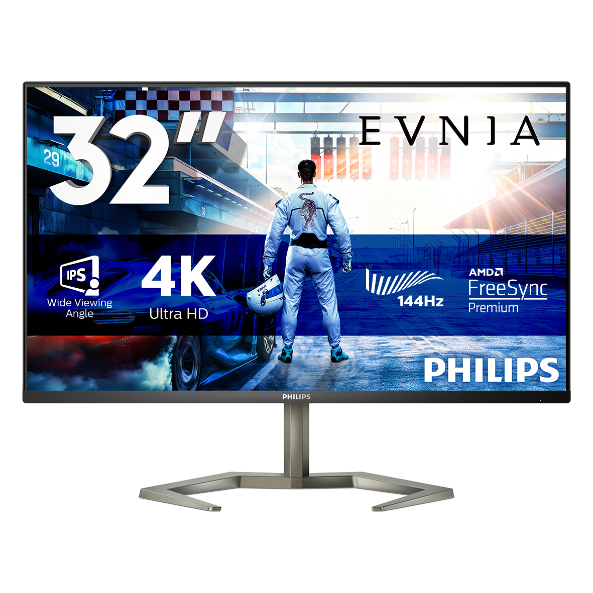 Philips Evnia 5000 32M1N5800A - LED monitor - 32" (31.5" viewable) - 3840 x 2160 4K @ 144 Hz - IPS - 500 cd/m� - 1000:1 - DisplayHDR 400 - 1 ms - 2xHDMI, 2xDisplayPort - speakers - textured black