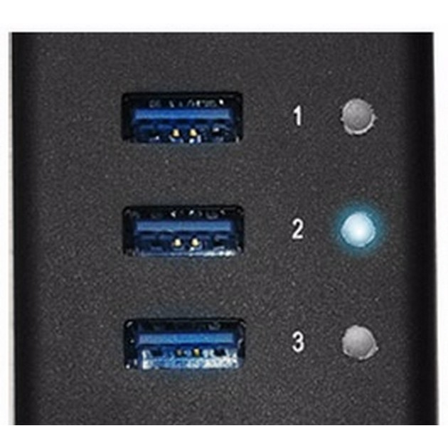 Techly 10 Ports USB 3.0 Hub with Refill Port 2.1A Aluminum IUSB3-TLYB10A – image 4