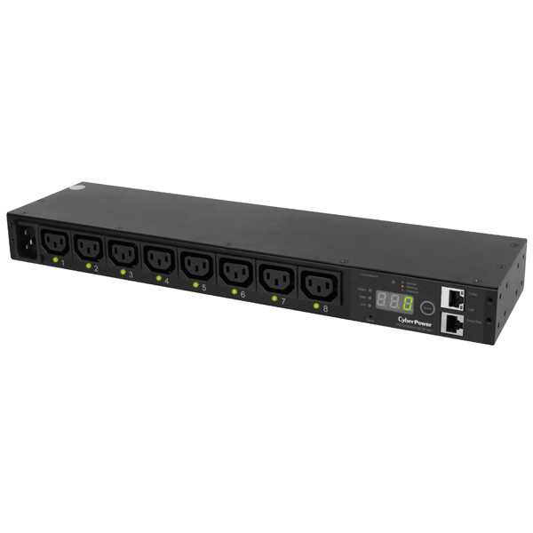 CyberPower PDU20SWHVIEC8FNET power distribution unit (PDU) 8 AC outlet(s) 1U Black – image 1