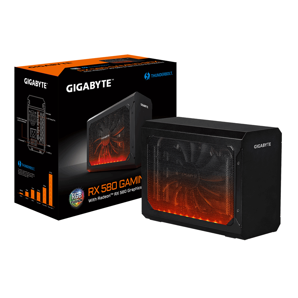 GIGABYTE GV-RX580IXEB-8GD laptop dock/port replicator Wired Thunderbolt 3 Black – image 1
