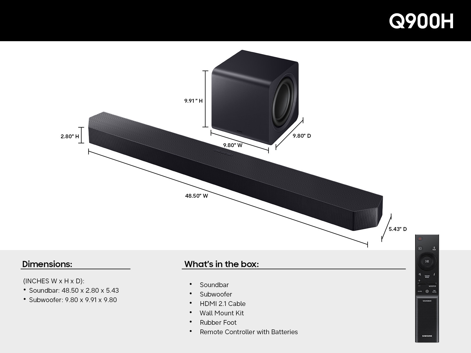 Samsung Q-series HW-Q900H Black 7.1.2 channels – image 3