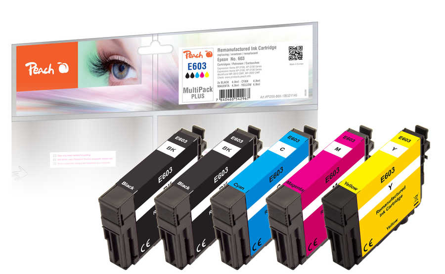Peach PI200-869 ink cartridge 5 pc(s) Compatible Standard Yield Black, Cyan, Magenta, Yellow