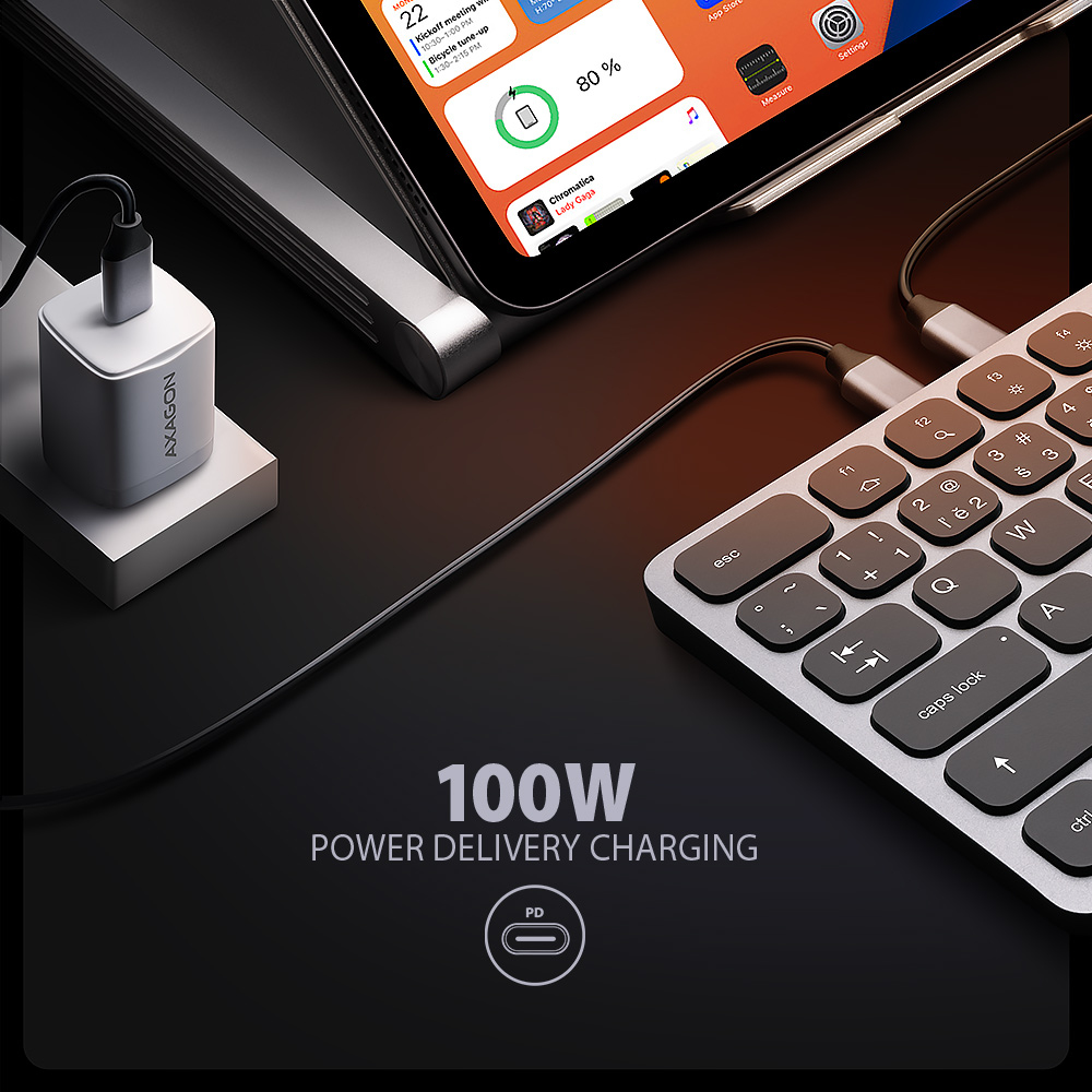 Axagon HMC-KB Wired Aluminium, Black – image 8