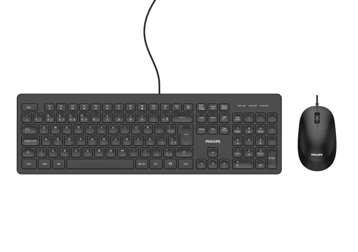 Philips 2000 series SPT6208B/85 keyboard Mouse included Universal USB QWERTY Black – image 1