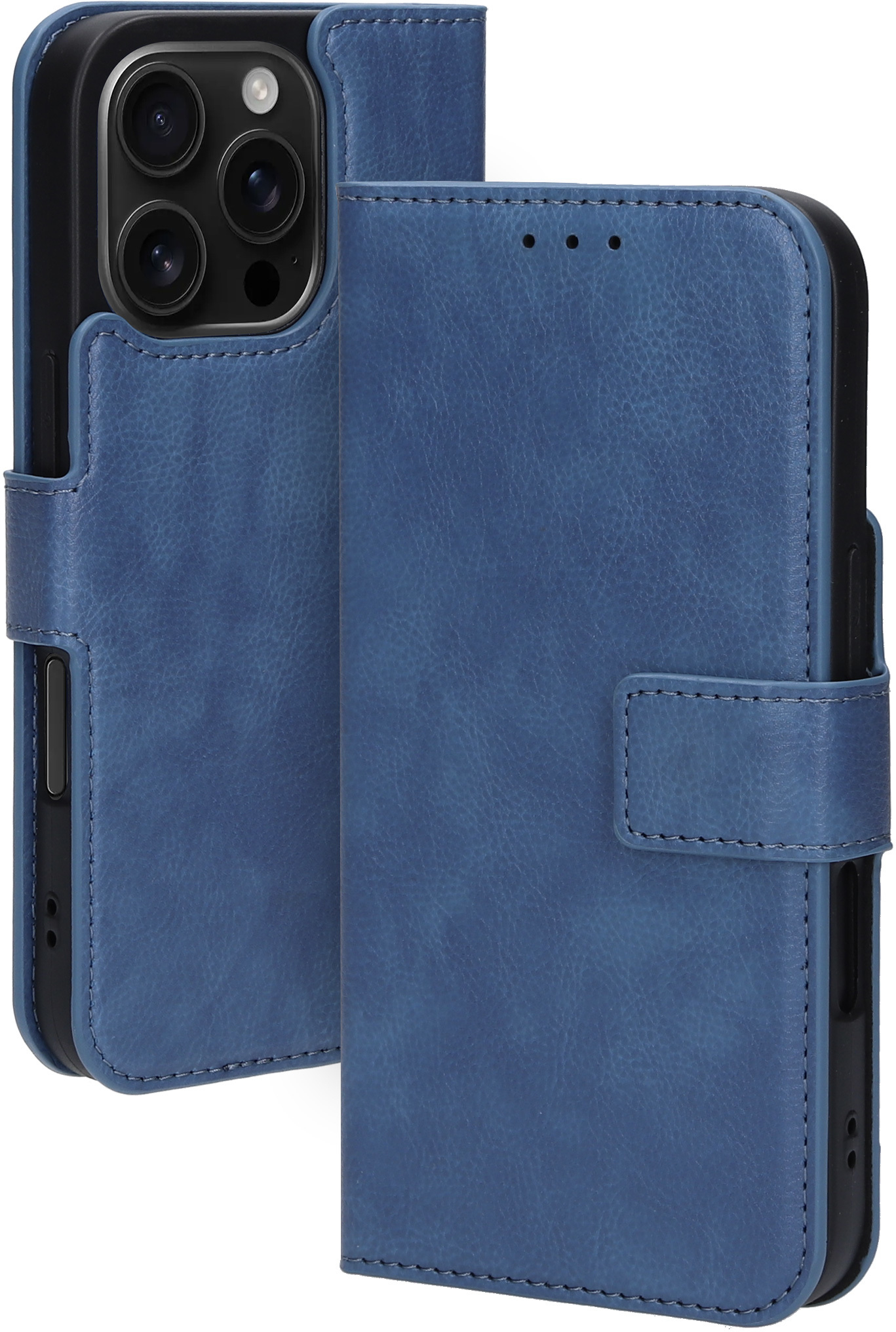 Mobiparts Classic Wallet Case Apple iPhone 16 Pro Steel Blue (MagSafe Compatible)