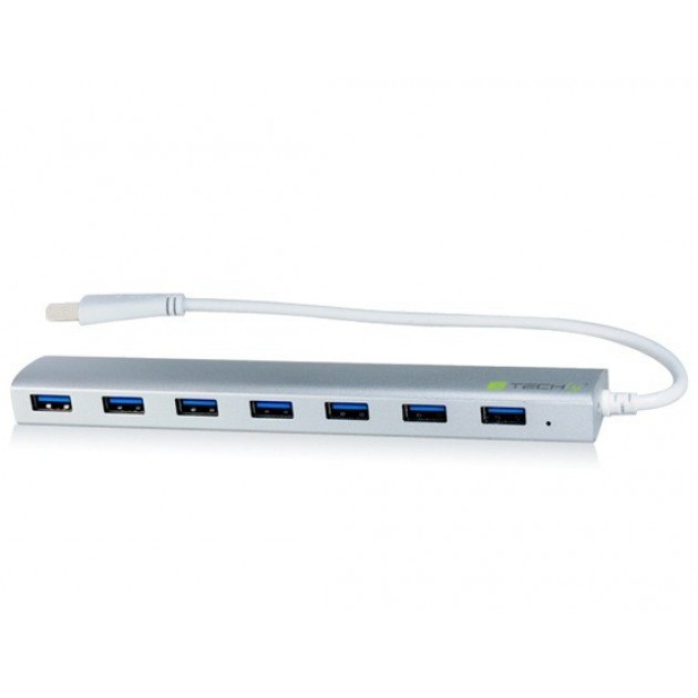 Techly Hub USB 3.1 type C Gen1 SuperSpeed 7 Ports with Power Supply, Aluminum IUSB31C-HUB7TLY – image 3