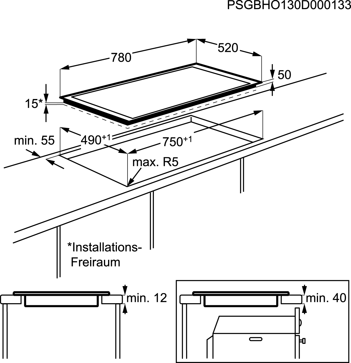 AEG HK855200FB Black Built-in Zone induction hob 5 zone(s) – image 4