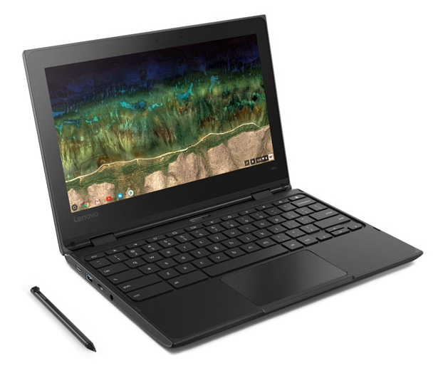 Lenovo 500e N3450 Chromebook 29,5 cm (11.6') Pekskärm HD Intel® Celeron® 4 GB LPDDR4-SDRAM 32 GB eMMC Wi-Fi 5 (802.11ac) ChromeOS Svart