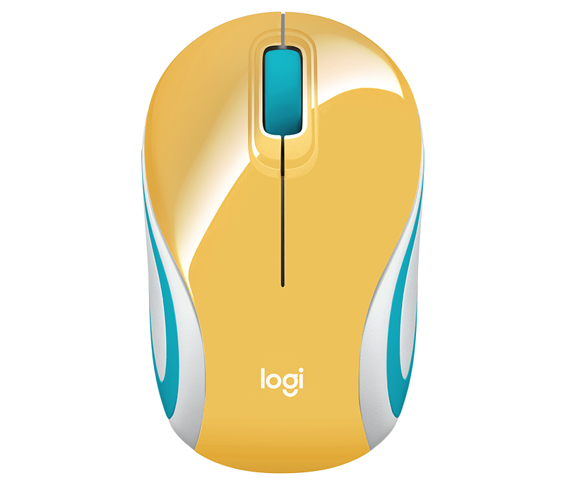 Mouse logitech m187 mini inalámbrico 1000 dpi color amarillo