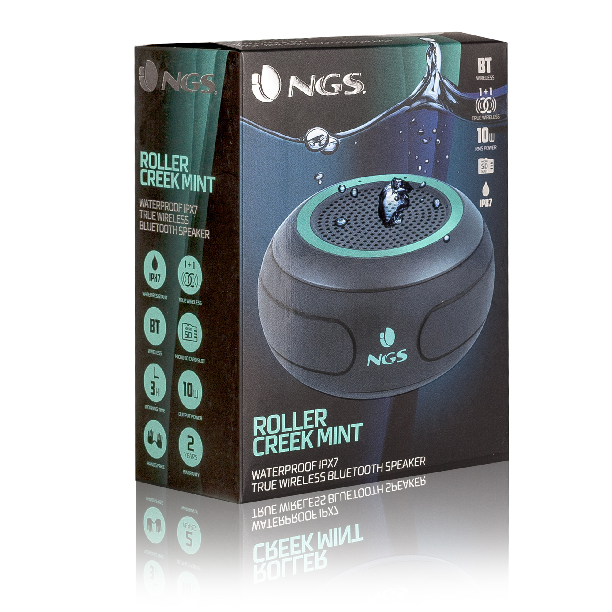 NGS Roller Creek Stereo portable speaker Mint, Black, Green 10 W image 12
