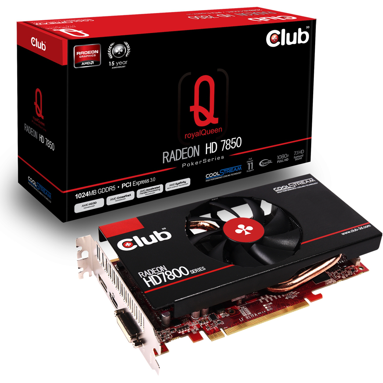 CLUB3D CGAX-7852F graphics card AMD Radeon HD7850