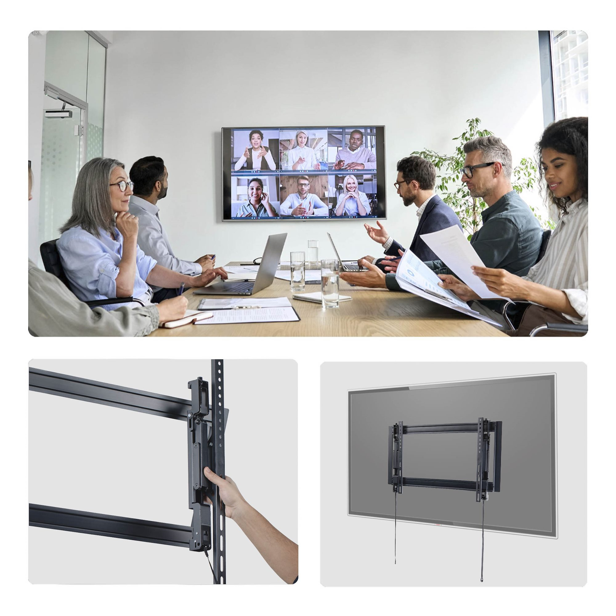 StarTech.com UL Listed Extendable TV Wall Mount for up to 65-inch 176lb (80kg) Displays, Easy Rear Access, Laterally Adjustable Bracket Supports up to VESA 600x – image 2