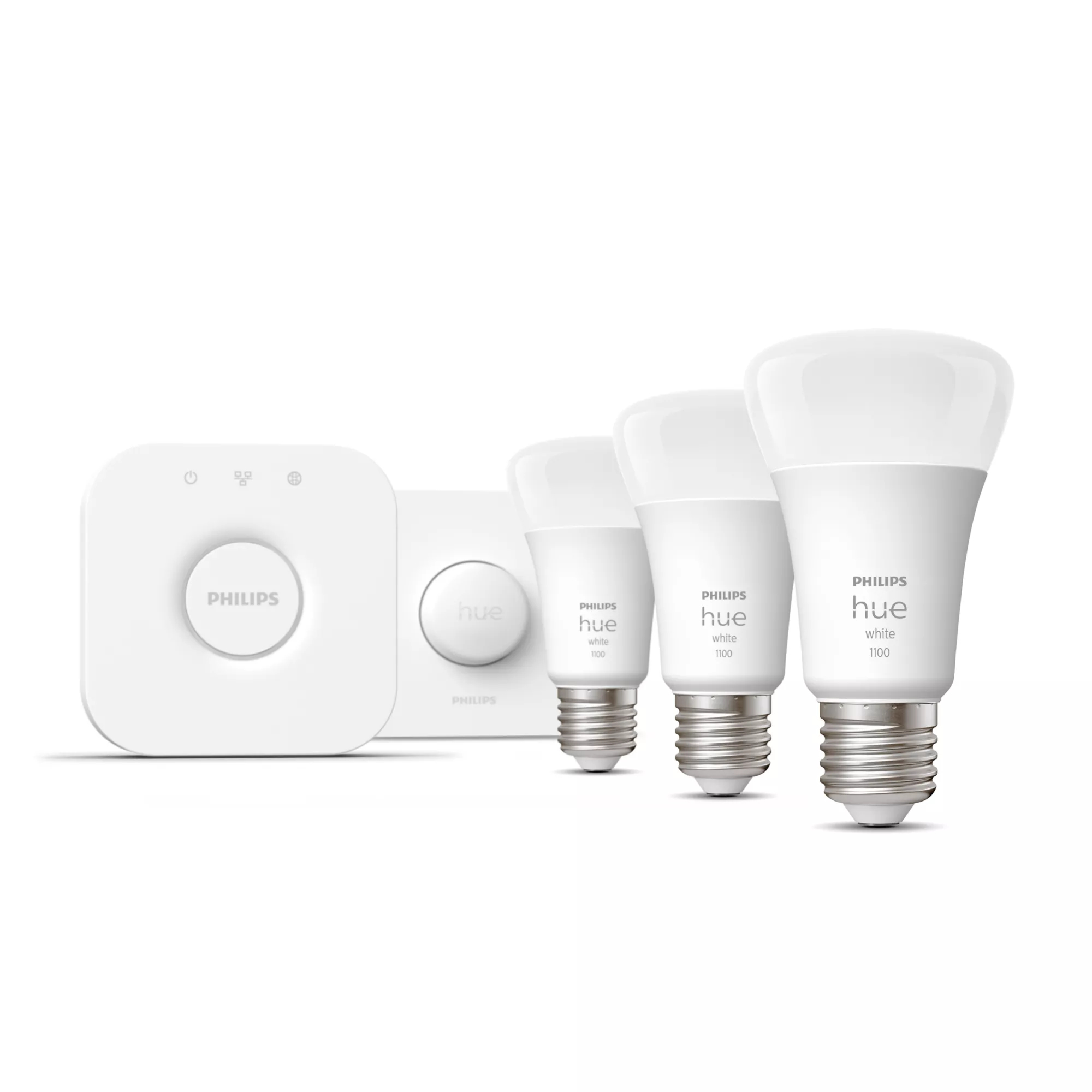 Philips by Signify Philips Hue White Starter kit: 3 E27 smart bulbs (1100) + smart button – image 3