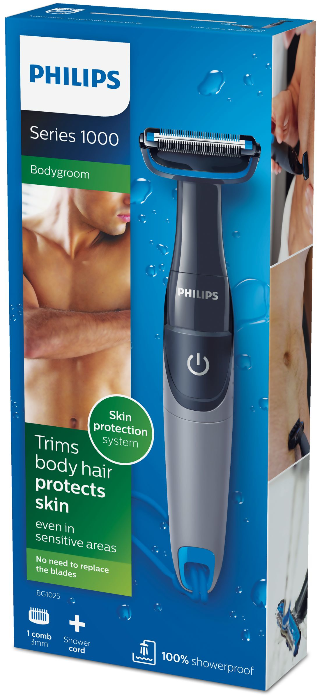Philips BODYGROOM Series 1000 BG1025 Black, Blue – image 2