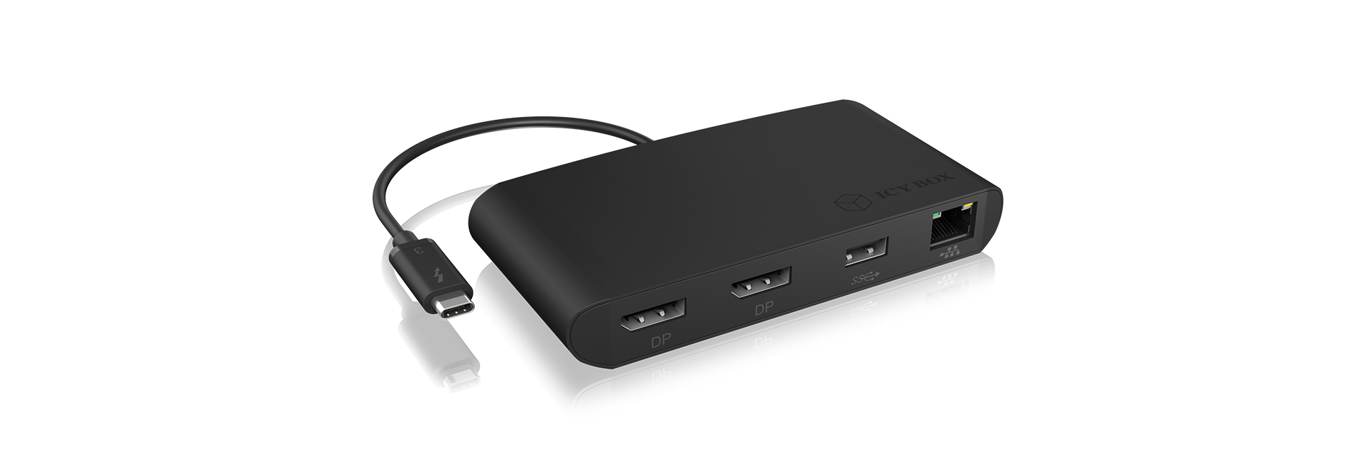 ICY BOX IB-DK406-TB3 Wired Thunderbolt 3 Black