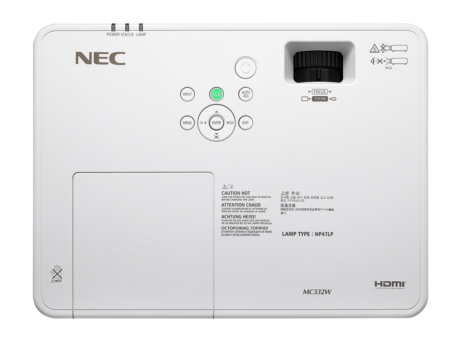 NEC MC332W Standard throw projector 3300 ANSI lumens 3LCD WXGA (1280x800) White – image 2