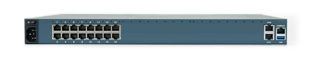ZPE Nodegrid Serial Console - S Series 16-port unit, Single AC, Switchable Pinouts, 2-Cores