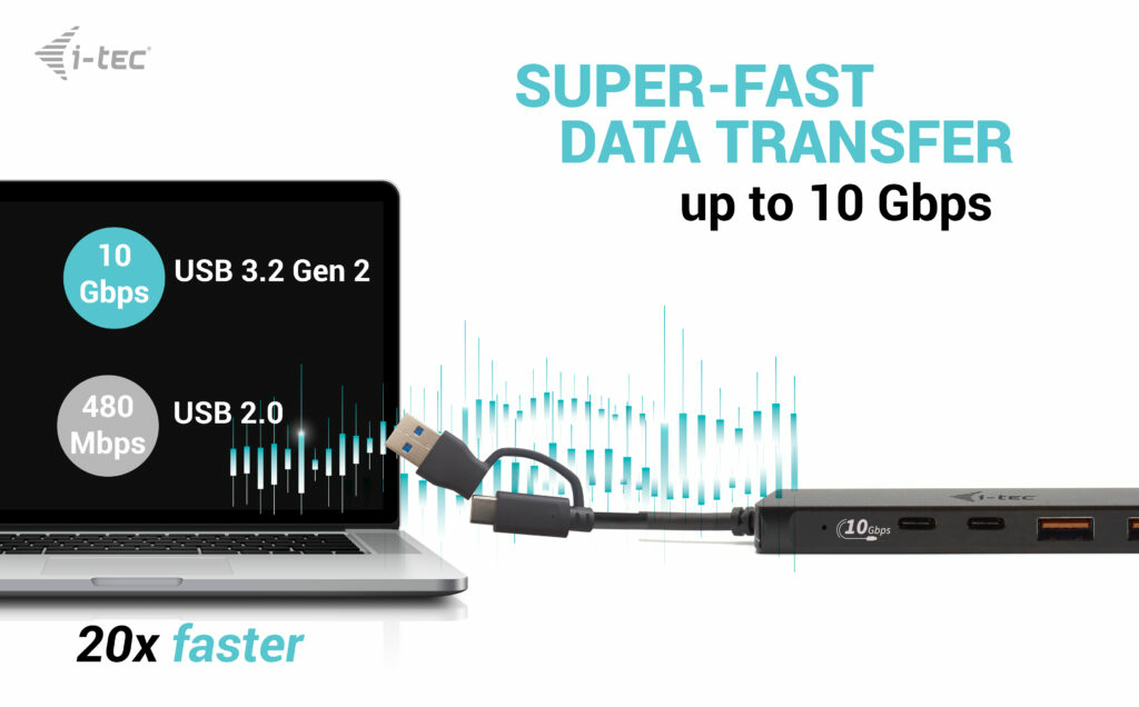 i-tec Metal USB-A/USB-C HUB 2x USB 3.0 + 2x USB-C (10 Gbps) – image 5