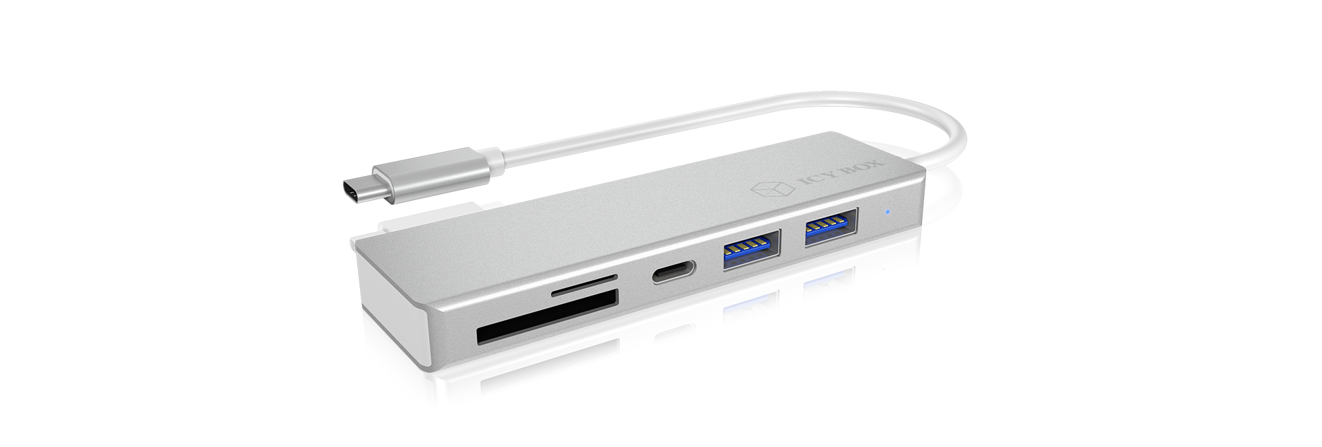 ICY BOX IB-HUB1413-CR USB 3.2 Gen 1 (3.1 Gen 1) Type-C Silver – image 1