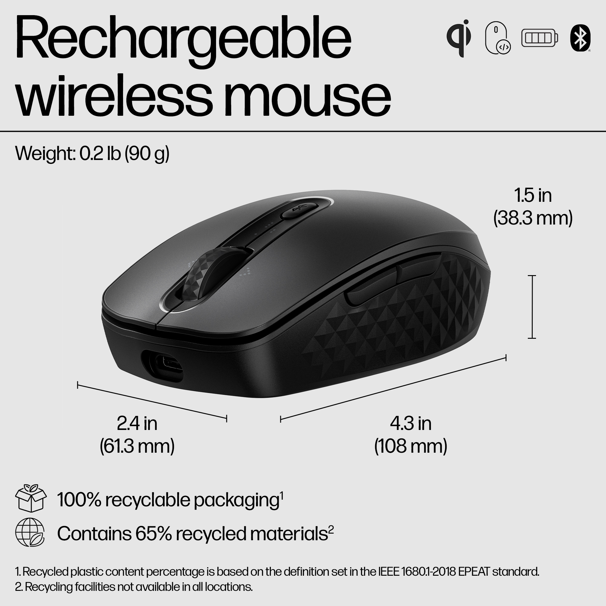 HP 695 Qi-Charging Wireless Mouse – image 2