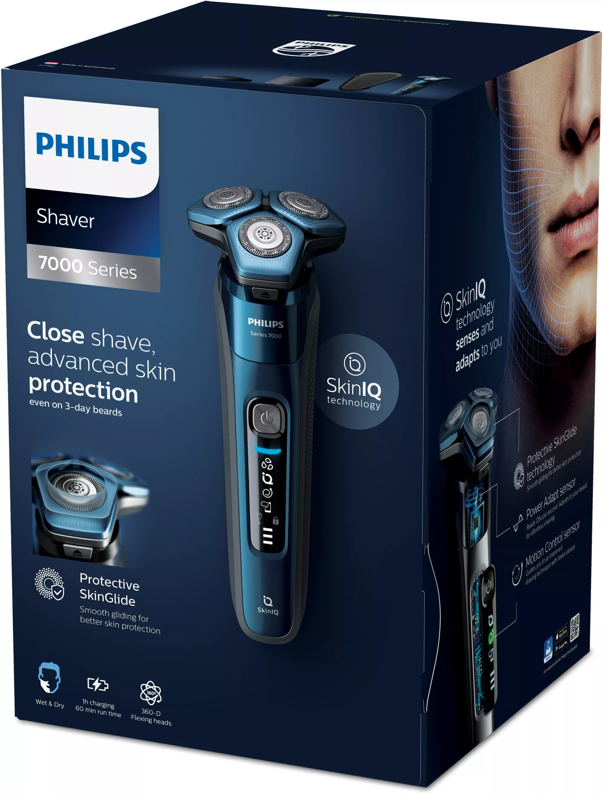 Philips SHAVER Series 7000 S7786/55R1 men's shaver Rotation shaver Trimmer Black, Blue – image 2