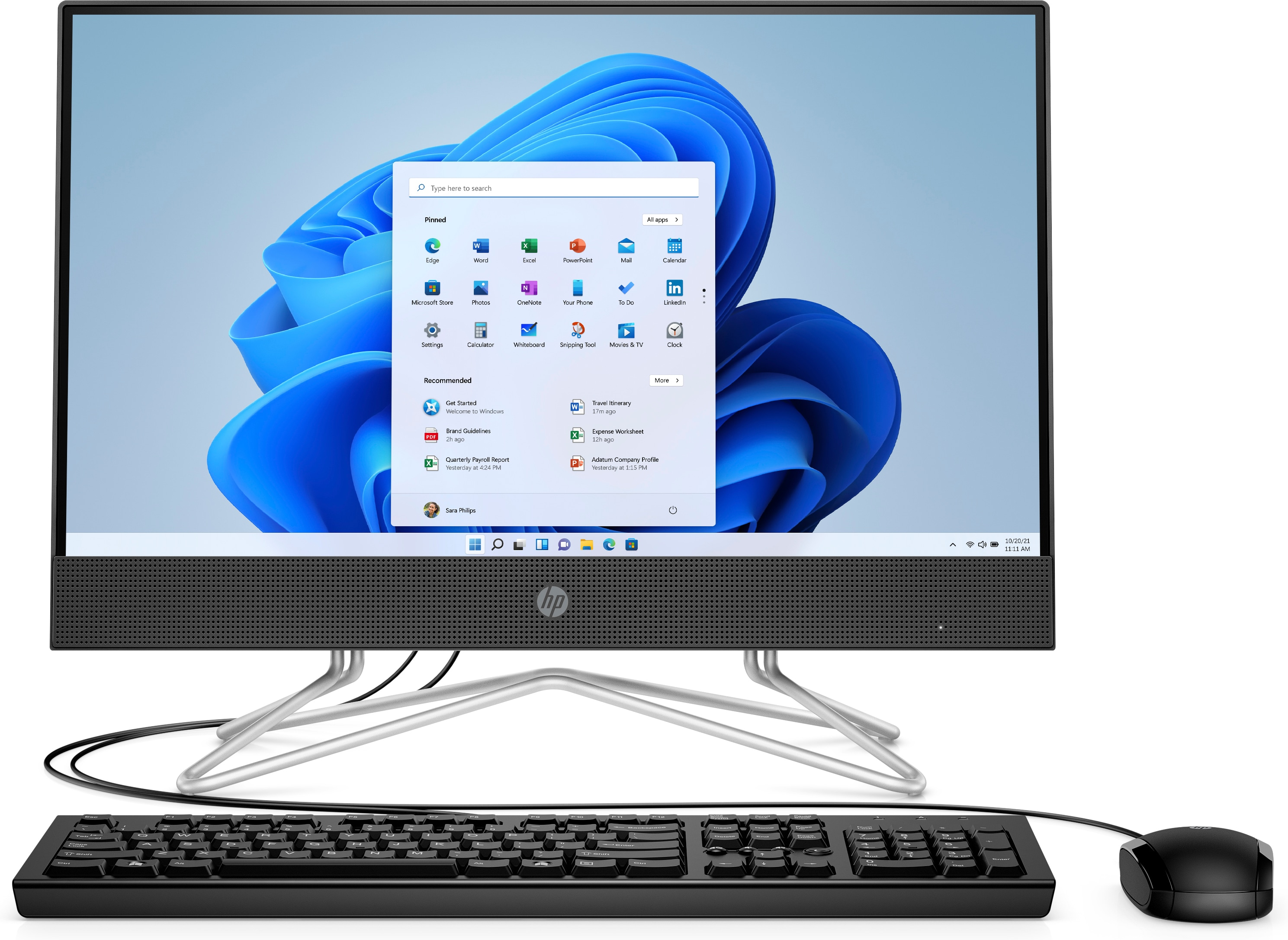 HP 205 G4 AMD Ryzen™ 5 4500U 54.6 cm (21.5″) 1920 x 1080 pixels All-in-One PC 8 GB DDR4-SDRAM 256 GB SSD Windows 11 Pro Wi-Fi 5 (802.11ac) Black image 1