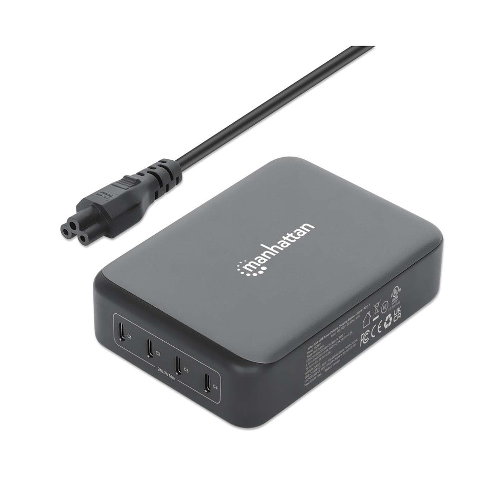 Manhattan Mains USB-C Laptop Charging Station 4-port, Universal charging for ALL laptops (incl power hungry gaming machines & equivalent) with ports to simultan – image 3