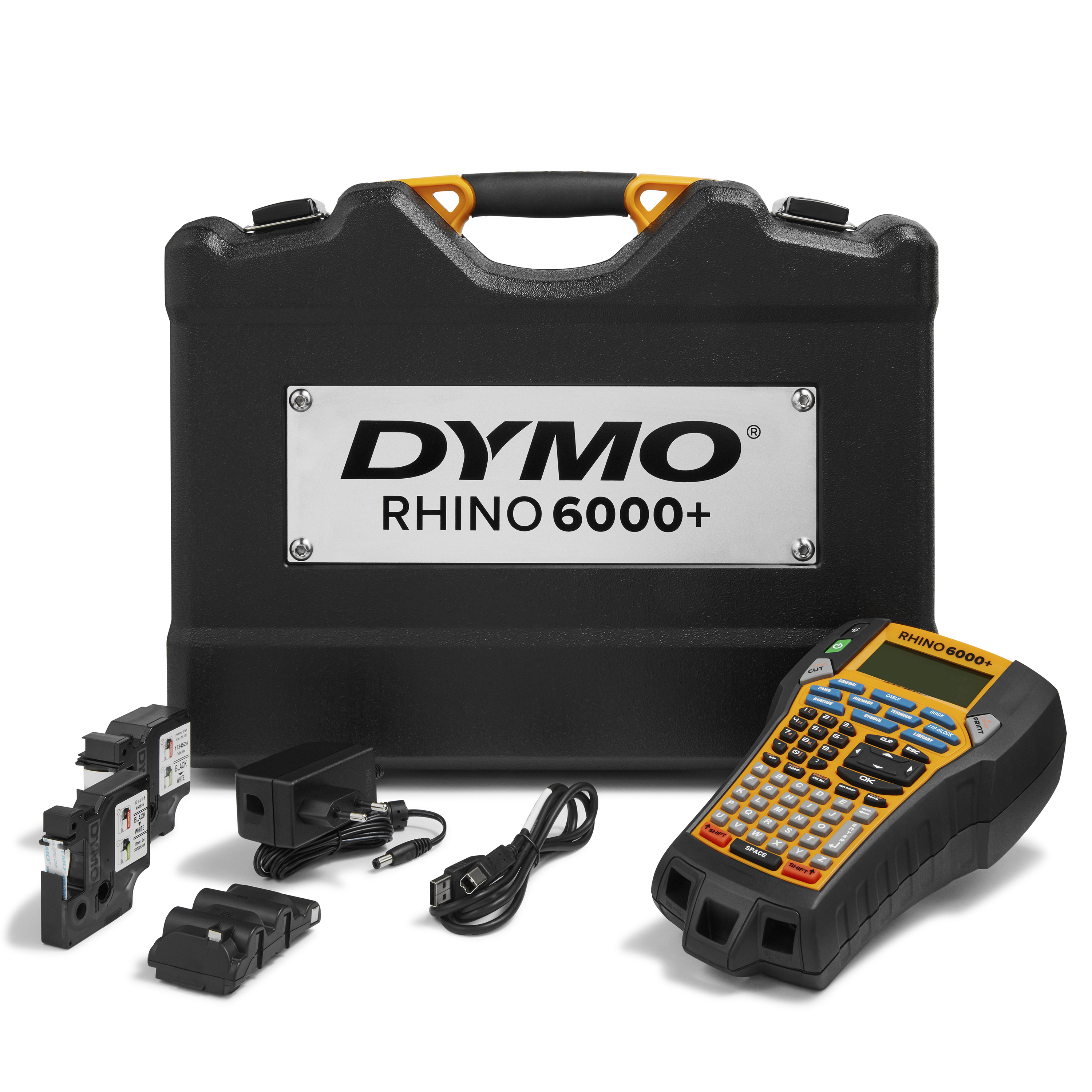 DYMO Rhino 6000+ étiqueteuse industrielle avec mallette de transport | Imprimante d'étiquettes aux nombreuses fonctions et dotée d'une connexion PC