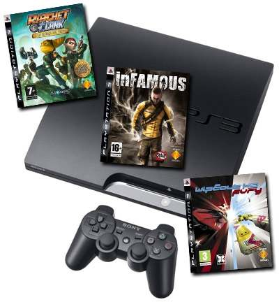 Sony Interactive Entertainment PlayStation 3 Slim + Ratchet & Clank + InFamous + Wipeout Fury