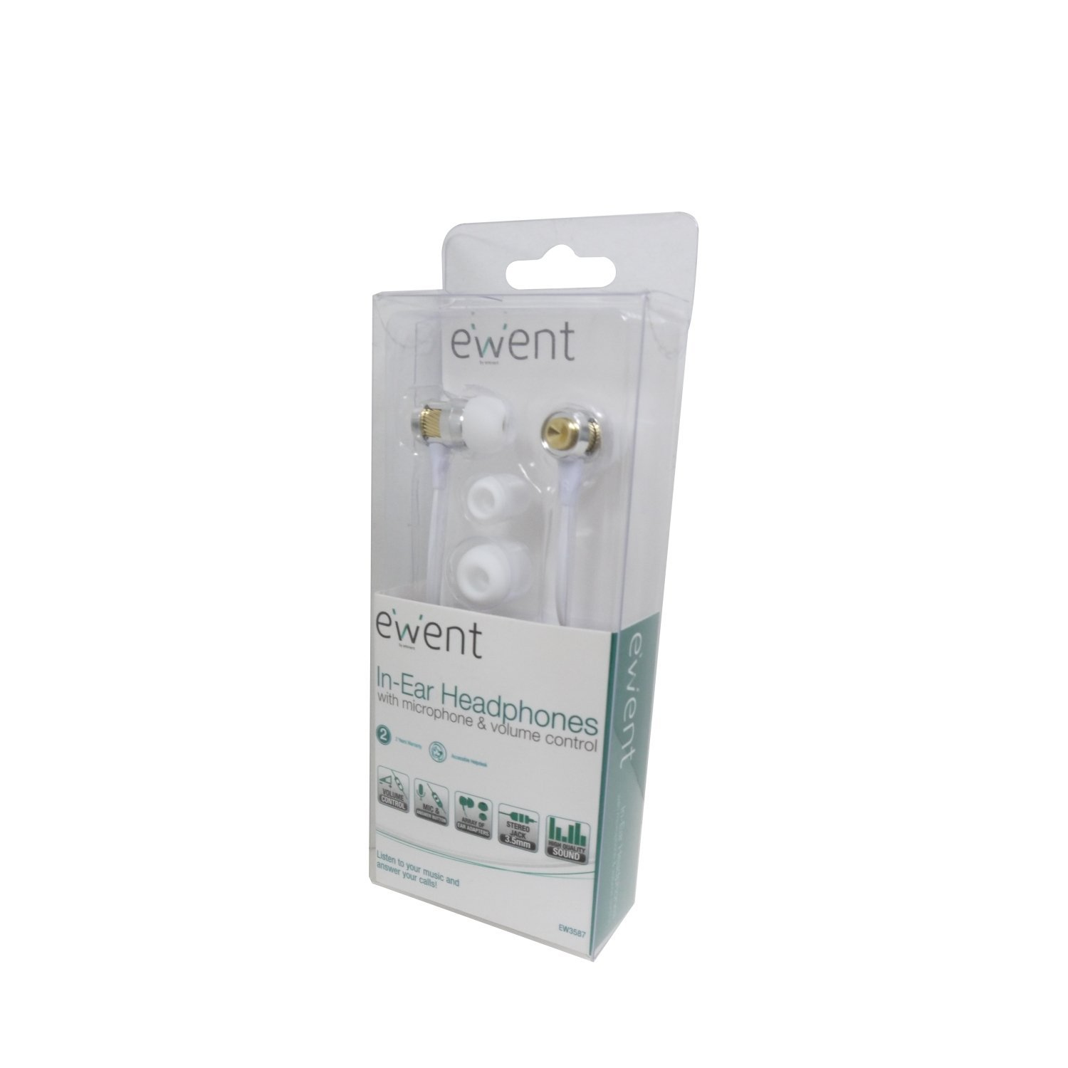 Ewent EW3587 headphones/headset Wired In-ear White – image 3