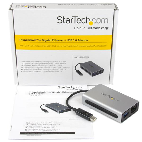 StarTech.com Thunderbolt to Gigabit Ethernet plus USB 3.0 - Thunderbolt Adapter – image 8