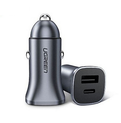 Ugreen Bilstrømsadapter 18Watt 1xUSB-A 2.0 1xUSB-C