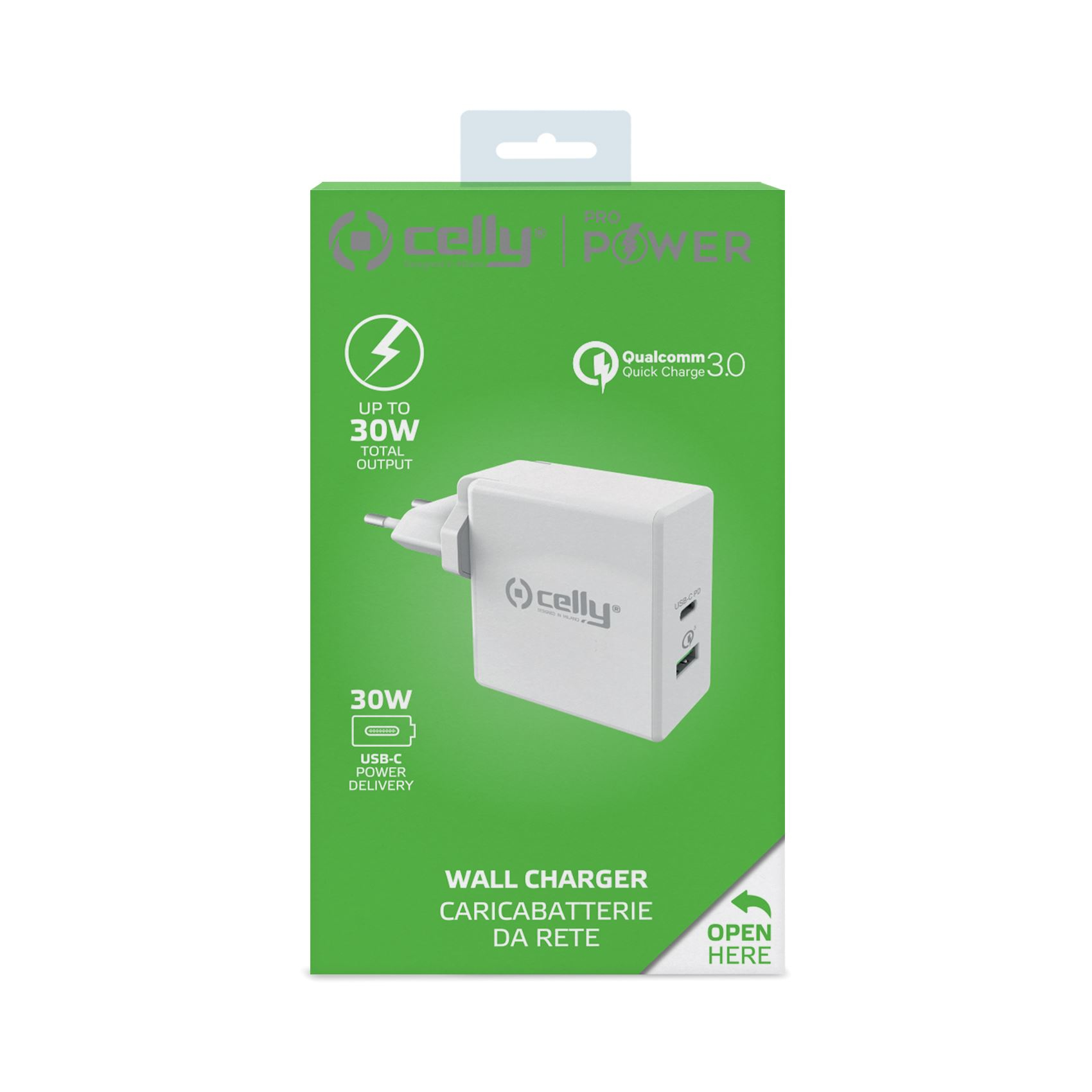 Celly TCUSBC30WWH mobile device charger Universal White AC Fast charging Indoor – image 3