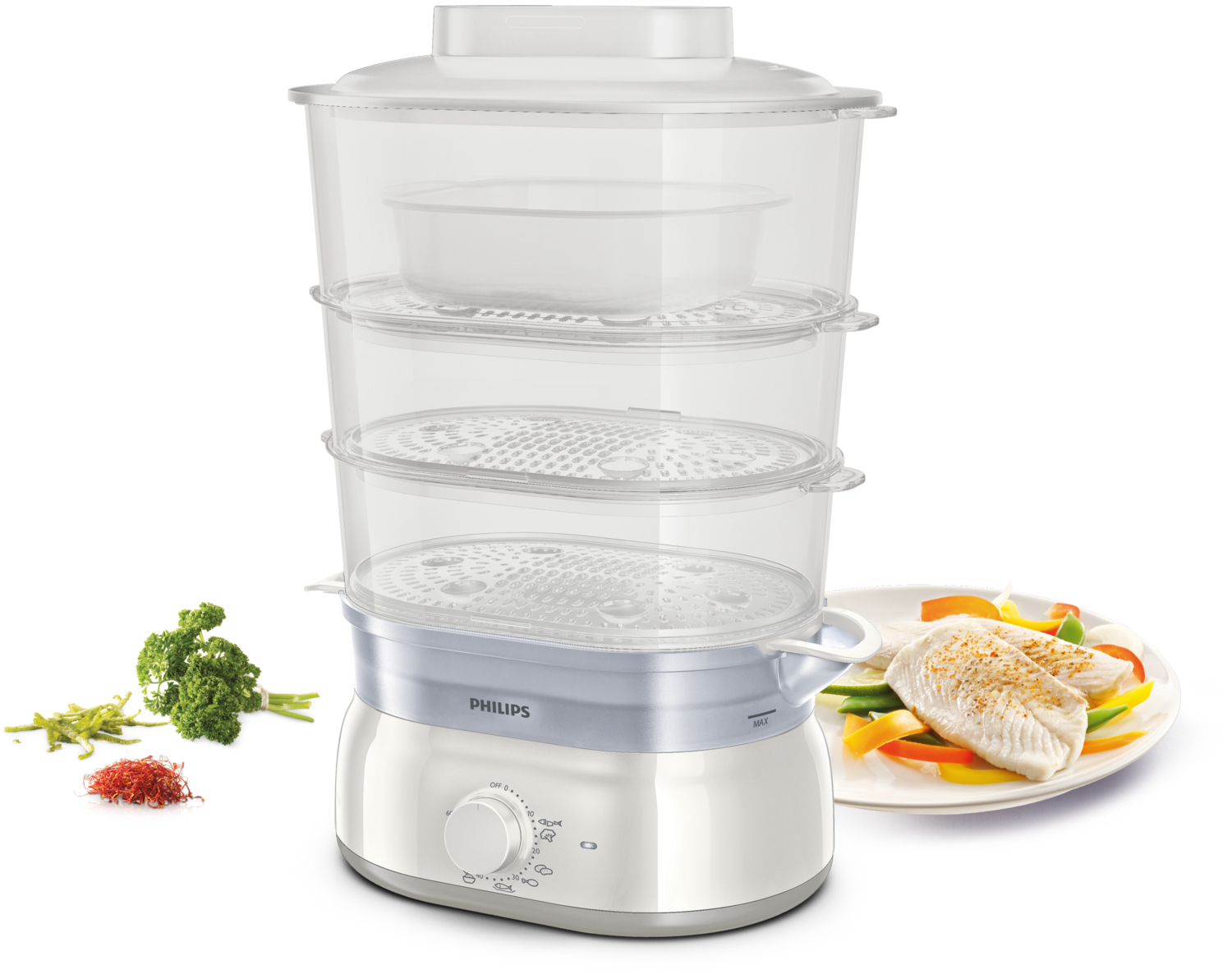 Philips Daily Collection HD9125/90 steam cooker 3 basket(s) Freestanding – image 3