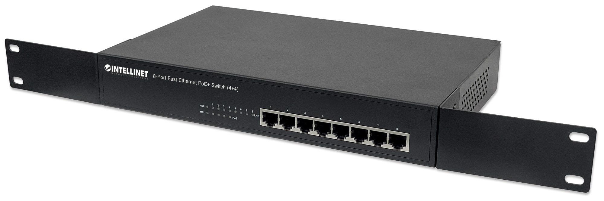 Intellinet 8-Port Fast Ethernet PoE+ Switch, 4 x PoE IEEE 802.3at/af Power-over-Ethernet (PoE+/PoE) ports, 4 x Standard RJ45 Ports, Endspan, Desktop – image 5