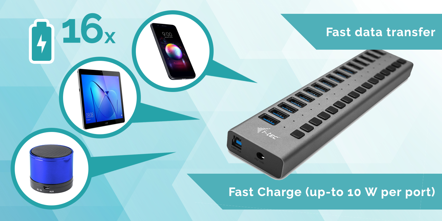 i-tec USB 3.0 Charging HUB 16port + Power Adapter – image 6