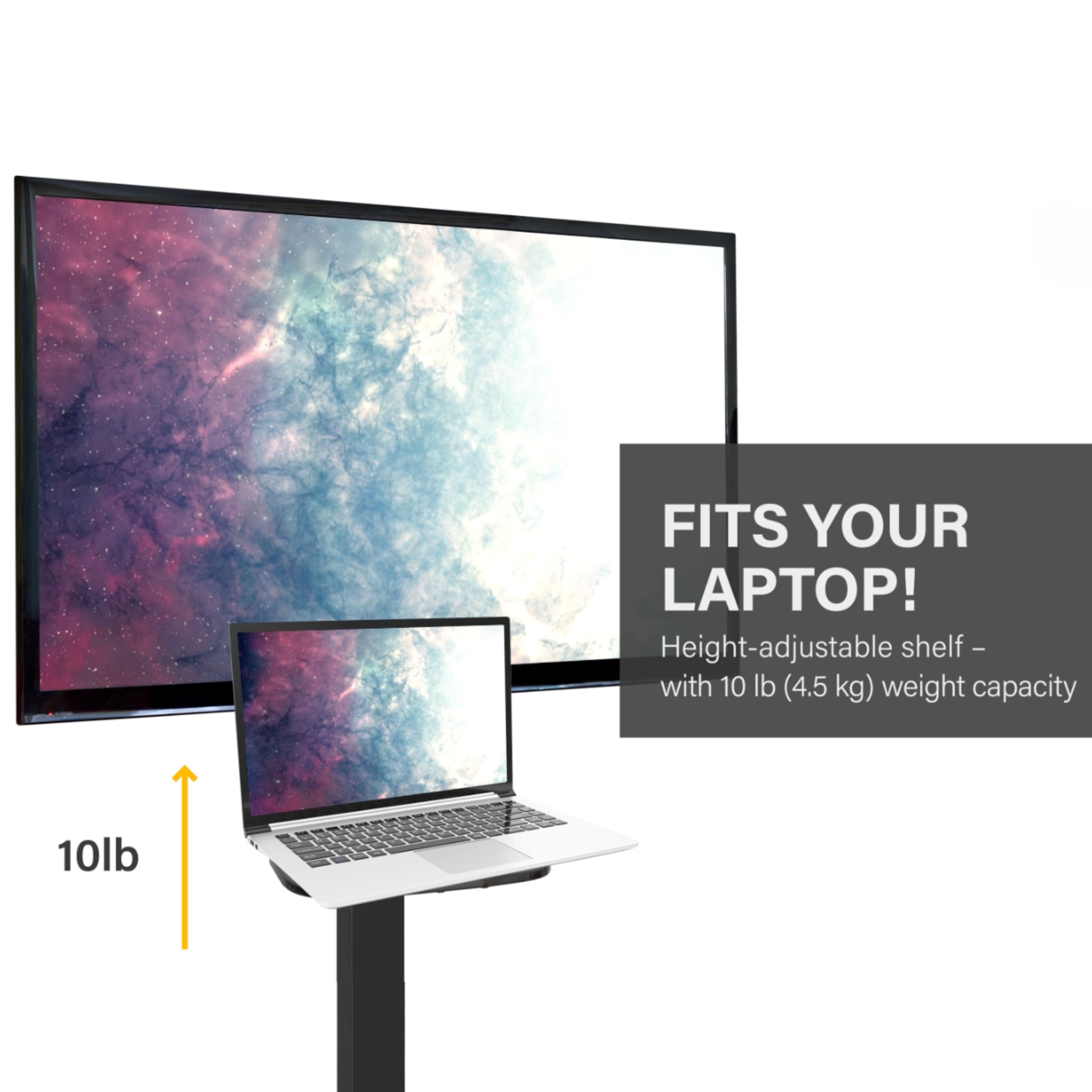 Chief FIT Series RFCUB Mobiler Displaywagen für 55"–86" Displays Schwarz