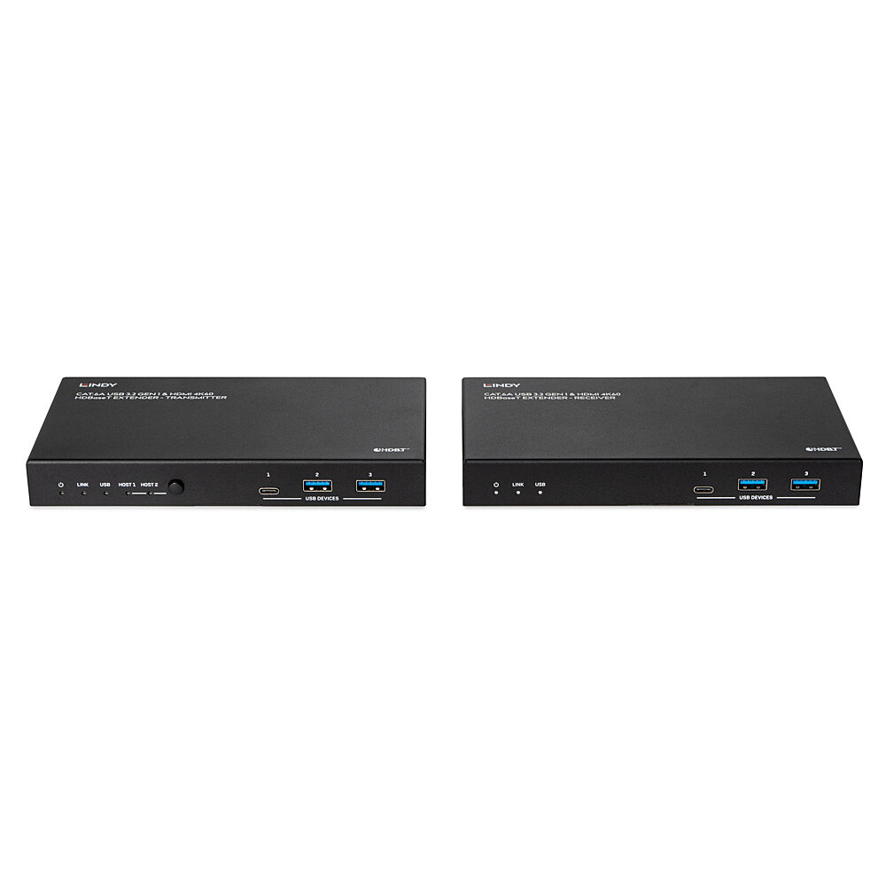 Lindy 100m Cat.6A 2 Host USB 3.2 Gen 1 & HDMI 4K60 HDBaseT Extender – image 2