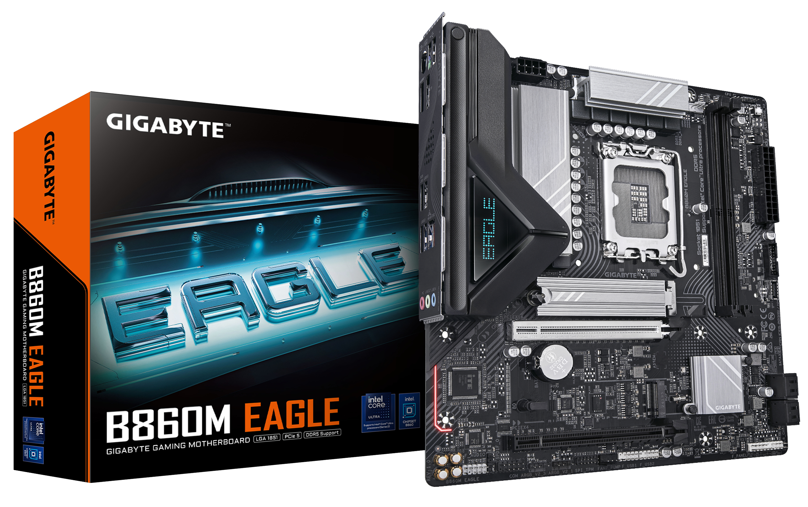 GIGABYTE B860M EAGLE Scheda madre - CPU Intel Core Ultra VRM a 6121 fasi fino a 9066MHz DDR5 1xPCIe 5.0 1xPCIe 4.0 M.2 LAN 25 G