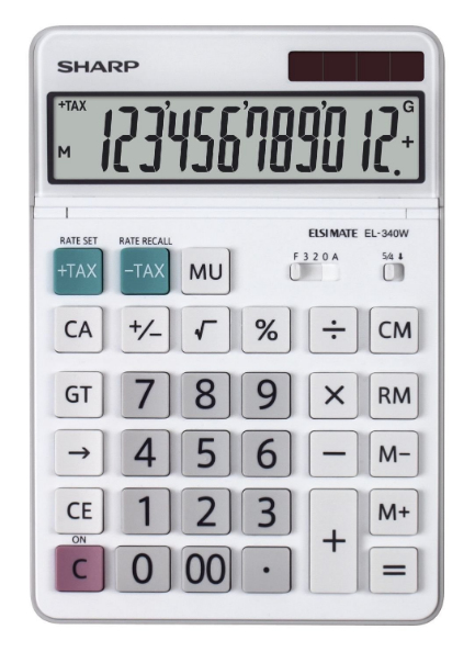 Sharp EL-340W calculadora Escritorio Pantalla de calculadora Blanco