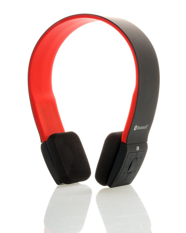 itek ITEH03LBR headphones/headset Wireless Head-band Calls/Music Bluetooth Black, Red – image 1