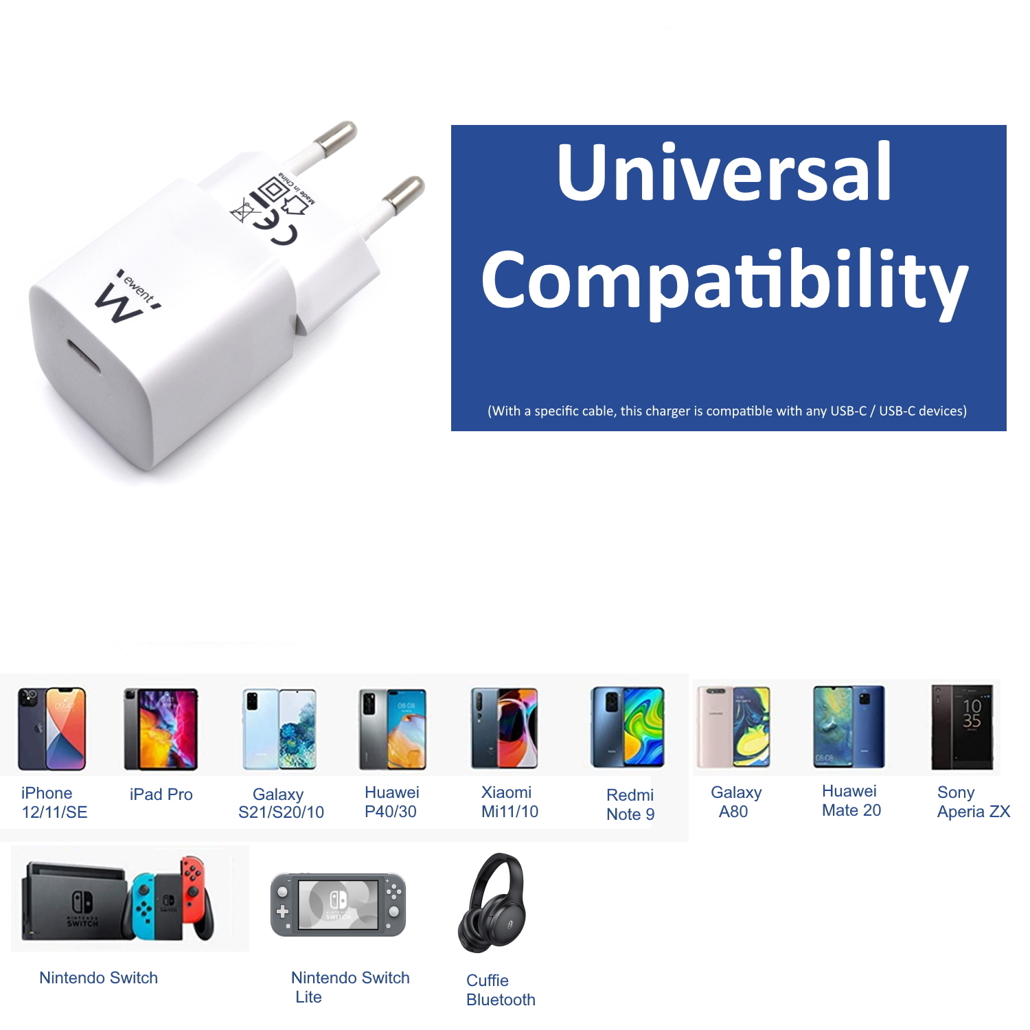 Ewent EW1322 mobile device charger Universal White AC Fast charging Indoor – image 5