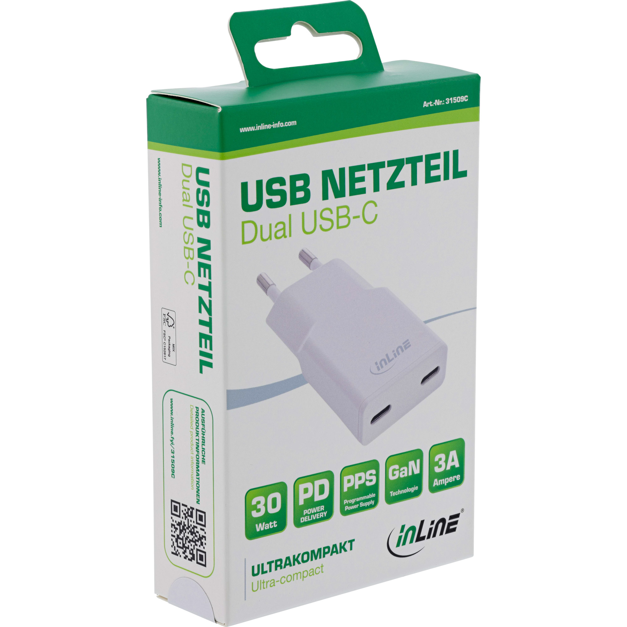 InLine USB power supply charger Dual USB-C, PD, PPS – image 7