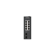 D-Link DIS 100G-10 - Switch - unmanaged - 8 x 10/100/1000 + 2 x Gigabit SFP - DIN rail mountable