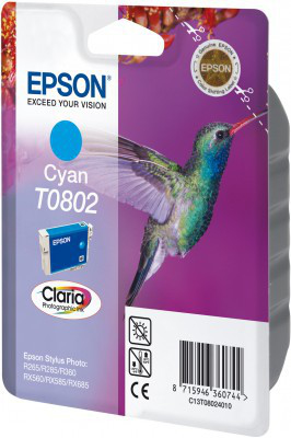 Epson T0802 Cyan Ink Cartridge (Hummingbird) – image 3